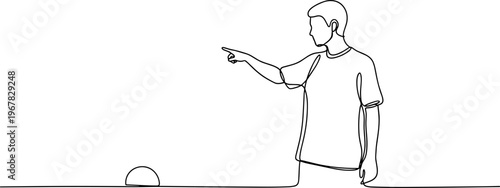 Man pointing finger to the side.