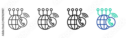 Voip Icon Collection Different Style Outline