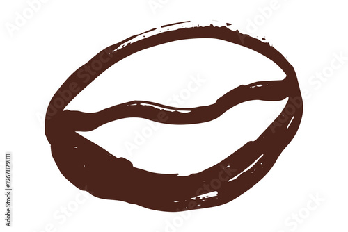 Hand drawn fresh roasted coffee bean Arabica robusta seed doodle Single element for print, web, design, decor