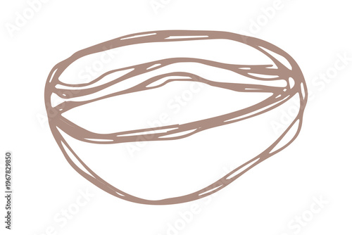 Hand drawn fresh roasted coffee bean Arabica robusta seed doodle Single element for print, web, design, decor