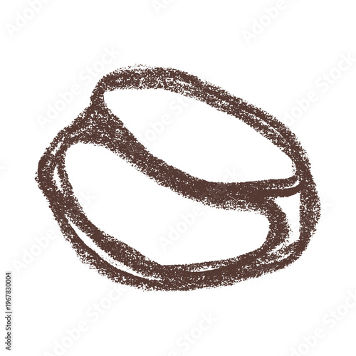 Hand drawn fresh roasted coffee bean Arabica robusta seed doodle Single element for print, web, design, decor