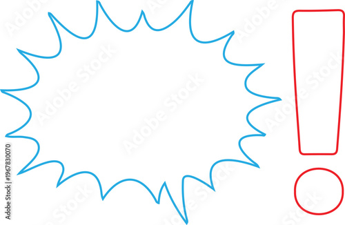 A blue and red exclamation mark