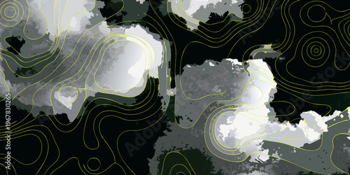 Abstract background with flowing lines and blended gray and white shapes