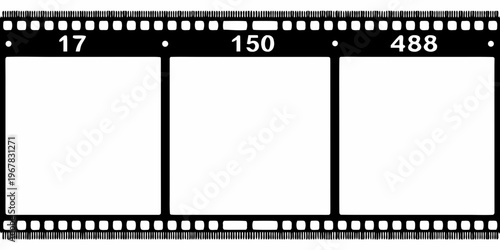 Black and white film strip with frame numbers seventeen one hundred fifty and four eighty