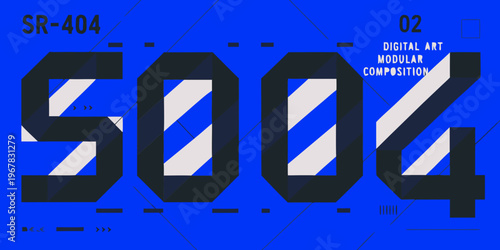 Bold typographic design featuring the number 5004 in a digital style