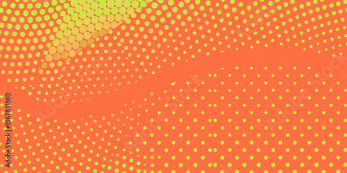Abstract dotted wave pattern with vibrant orange and yellow hues