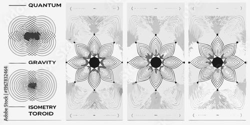 Abstract geometric patterns representing quantum gravity and isometric toroids