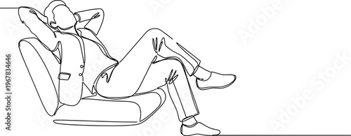 Man sitting in chair relaxing.