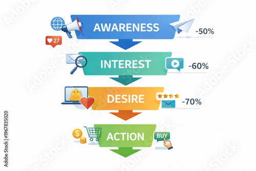 Colorful icons representing different types of digital content and services