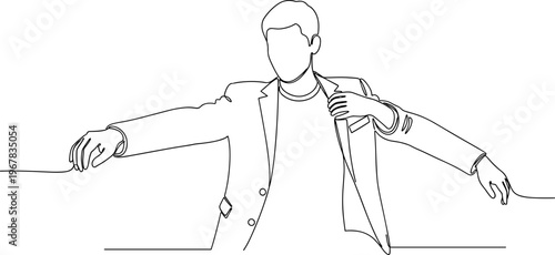 Man Wearing Blazer Standing Relaxed.