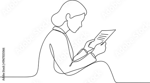 Woman reading a digital tablet.