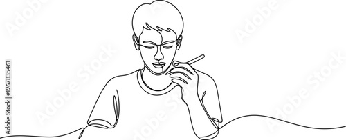 Man talking on mobile phone.