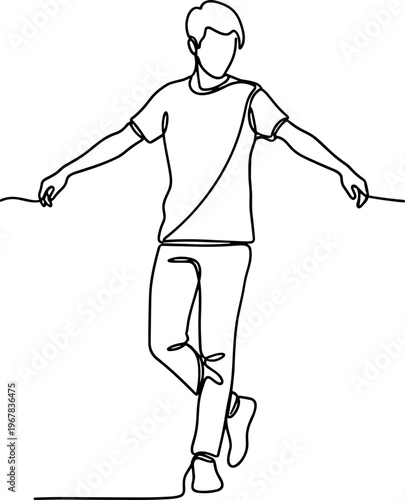Young man jumping rope actively outdoors.