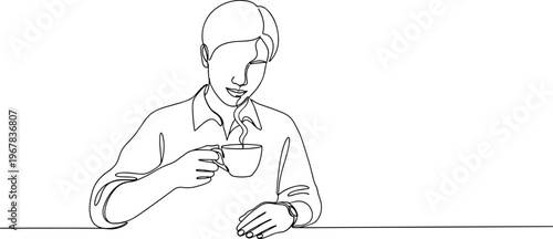 Man sitting with a cup.