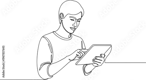Man holding a digital tablet device.