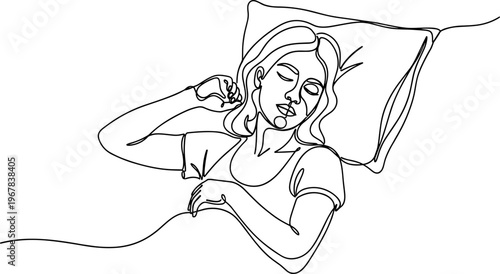 Woman Sleeping on a Pillow Peacefully.