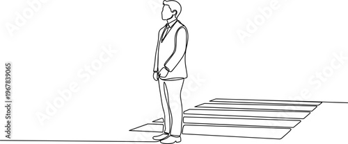 Man standing on a flat surface.