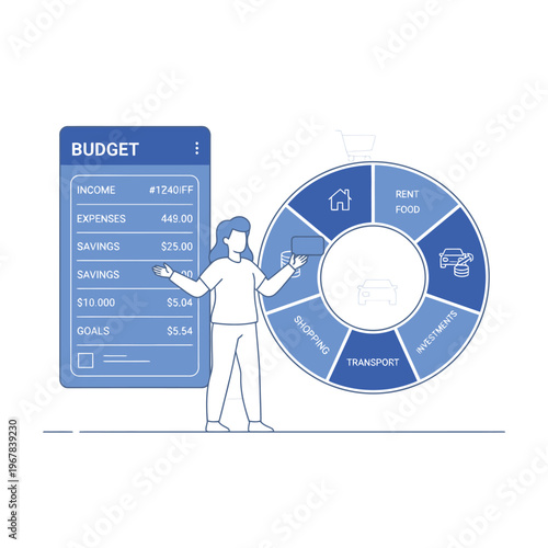 Financial Planning and Budget Management Illustration.