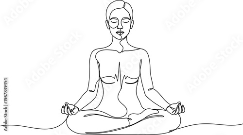 Woman Sitting in Yoga Pose.