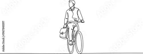 Man Riding a Bicycle with Helmet.