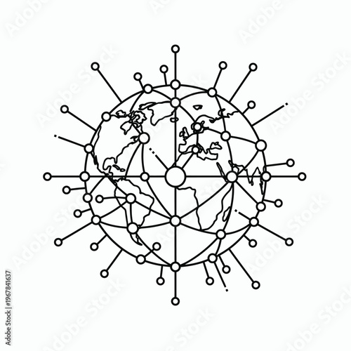 Global Network Connection Earth Digital Technology Concept.