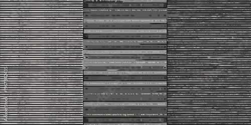 A stacked collection of vintage vhs tapes in grayscale tones