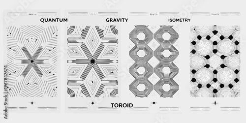 Abstract geometric patterns quantum gravity isometry and toroid designs