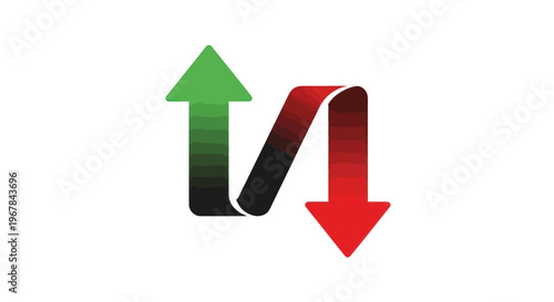 Up and Down Arrows Symbolizing Market Trends, Growth, and Decline