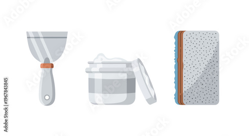 Spatula, Cream Jar, and Scrub Brush: Cleaning and DIY Tools