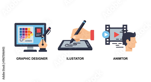 Graphic Design, Illustration, and Animation Icons