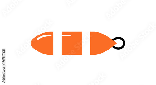 Orange Life Buoy Ring Isolated on White Background, Safety Equipment.