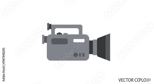 Retro Video Camera Icon Vector Illustration