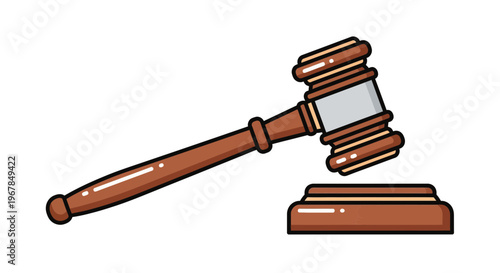 Wooden Judge Gavel and Sounding Block - Legal Symbol