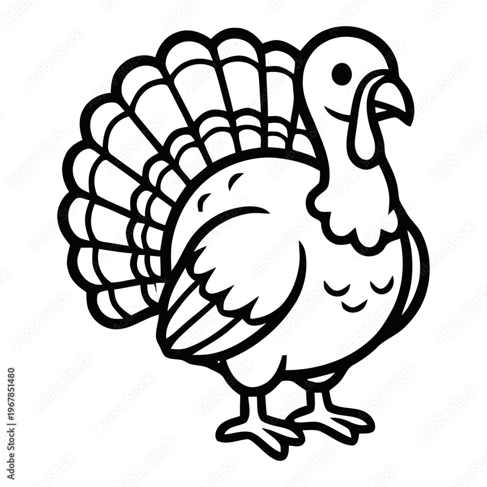 Fototapeta premium Smiling turkey with vibrant feathers standing proudly