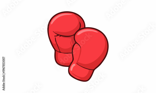 line art color of boxing gloves cartoon illustration
