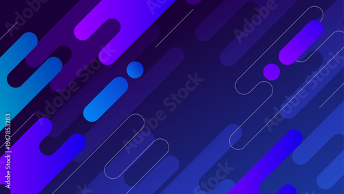 Sleek technology background featuring neon blue and purple rounded shapes with a dark professional aesthetic for digital projects