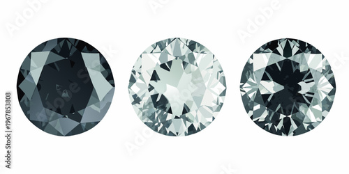 Three oval cut diamonds displayed against a clean white background