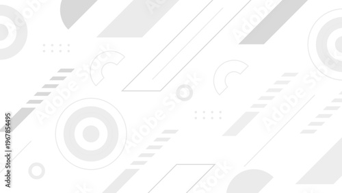 Clean white minimalist background with subtle grey geometric elements