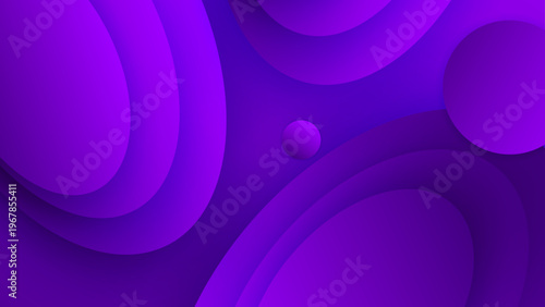 Royal purple dark backdrop with floating spheres and fluid geometric layers