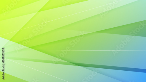 Bright green and blue abstract background with clean overlapping geometric shapes for eco friendly design