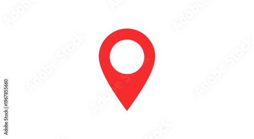 Red location pin icon on white background