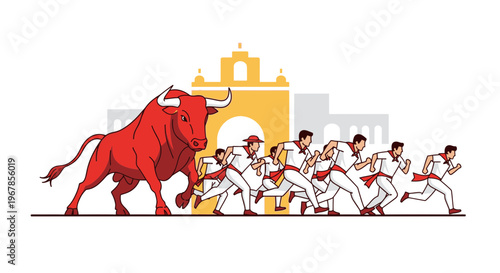 Running with the Bull: Traditional Festival Scene