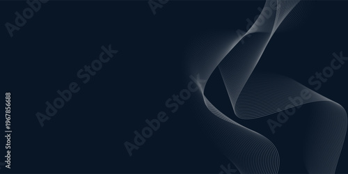 A stunning abstract and dynamic digital design with flowing white waves on a dark background, curved fine lines, and a dotted pattern that gives a sense of movement and energy.