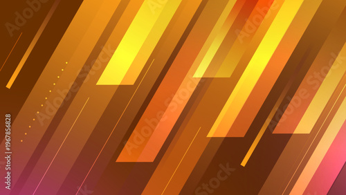 Luxurious golden orange abstract background with dynamic geometric flow lines and modern shapes