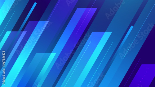 Blue abstract background featuring dynamic diagonal lines and geometric shapes for technology and business presentations