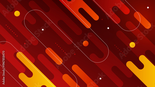 Energy filled abstract background with rounded diagonal shapes and orange circular elements