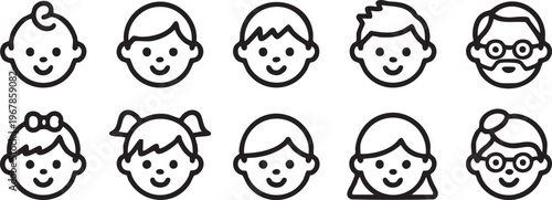 People avatar icon pack for user profiles, community platforms and digital identity systems