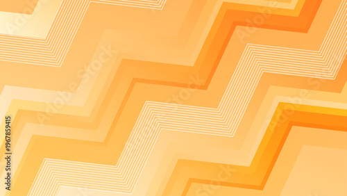 Warm orange and yellow gradient background with zigzag geometric layers