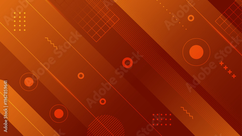 Warm orange and brown gradient background with abstract geometric shapes for cozy and modern visual themes
