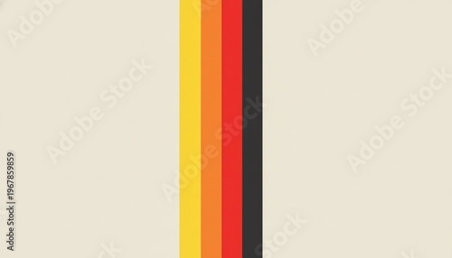 A vibrant abstract design featuring a colorful gradient stripe on a neutral background